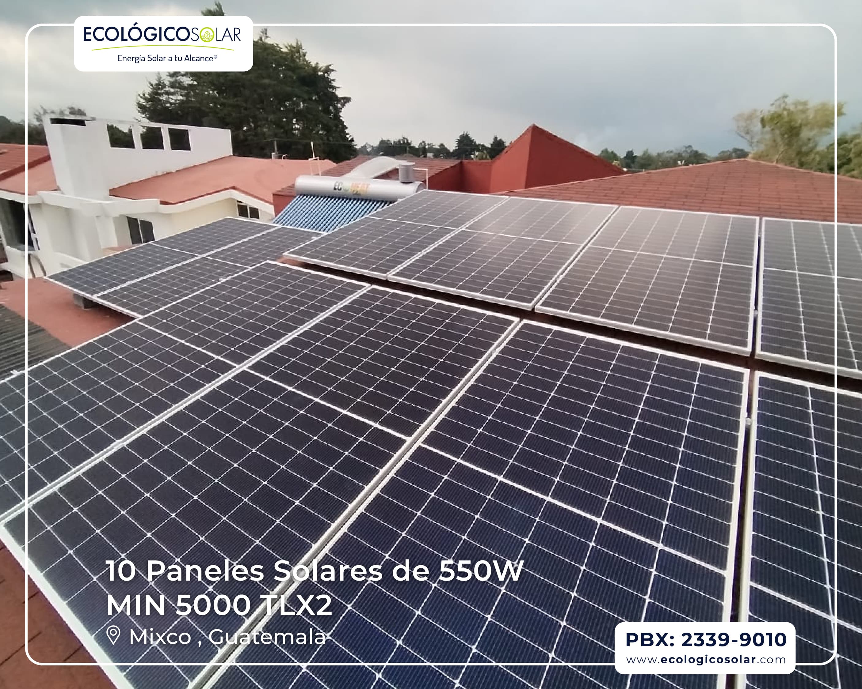Aplicación Residencial - 10 Paneles Solares de 550W
