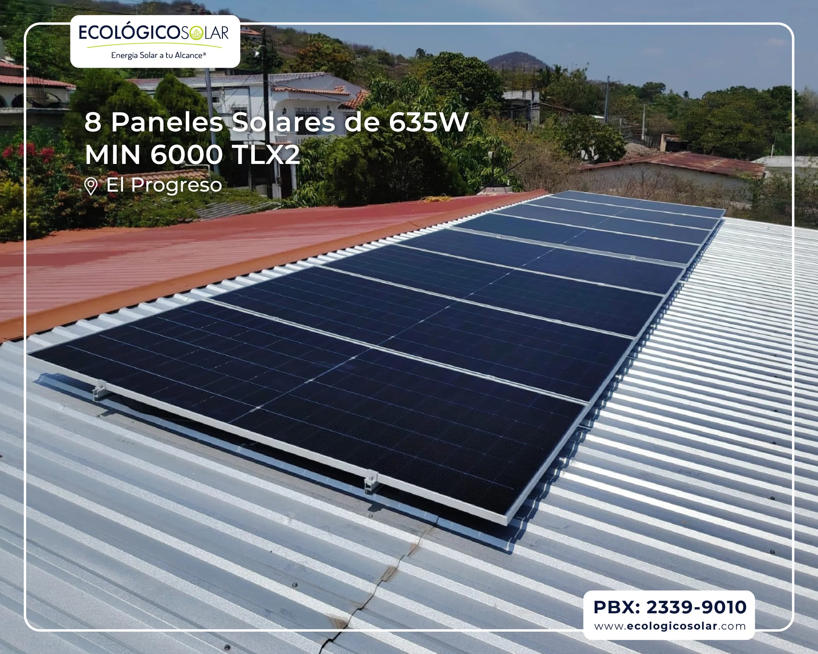 Aplicación Residencial - 8 Paneles Solares de 635W - Inversor Growatt MIN 6000 TL-X2
