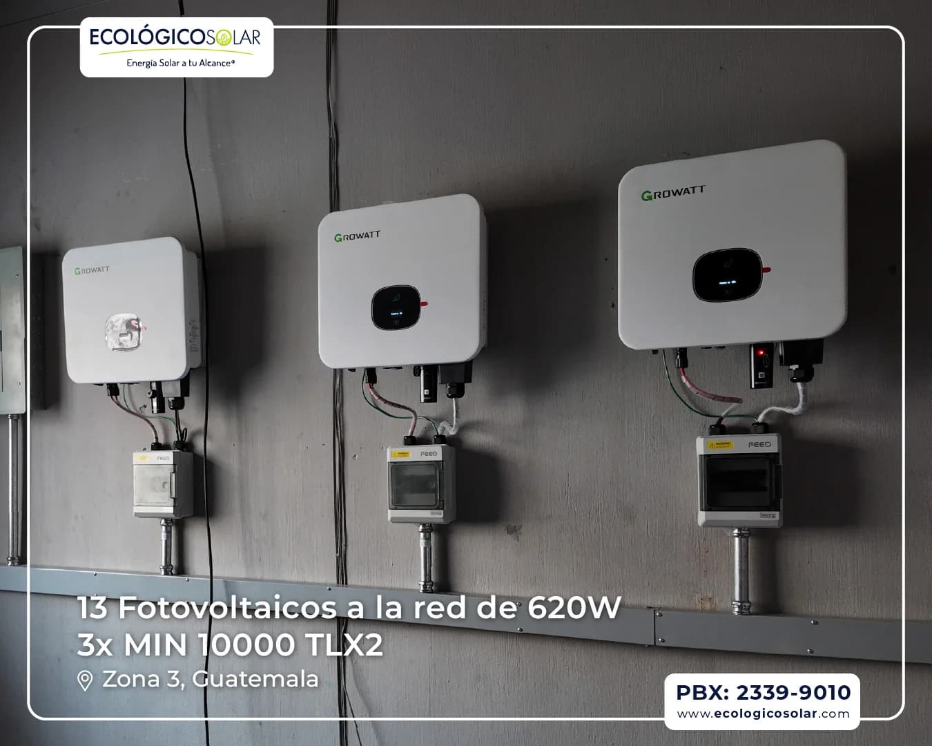 Aplicación Industrial - 3 Inversor Growatt MIN 10000TL-X2