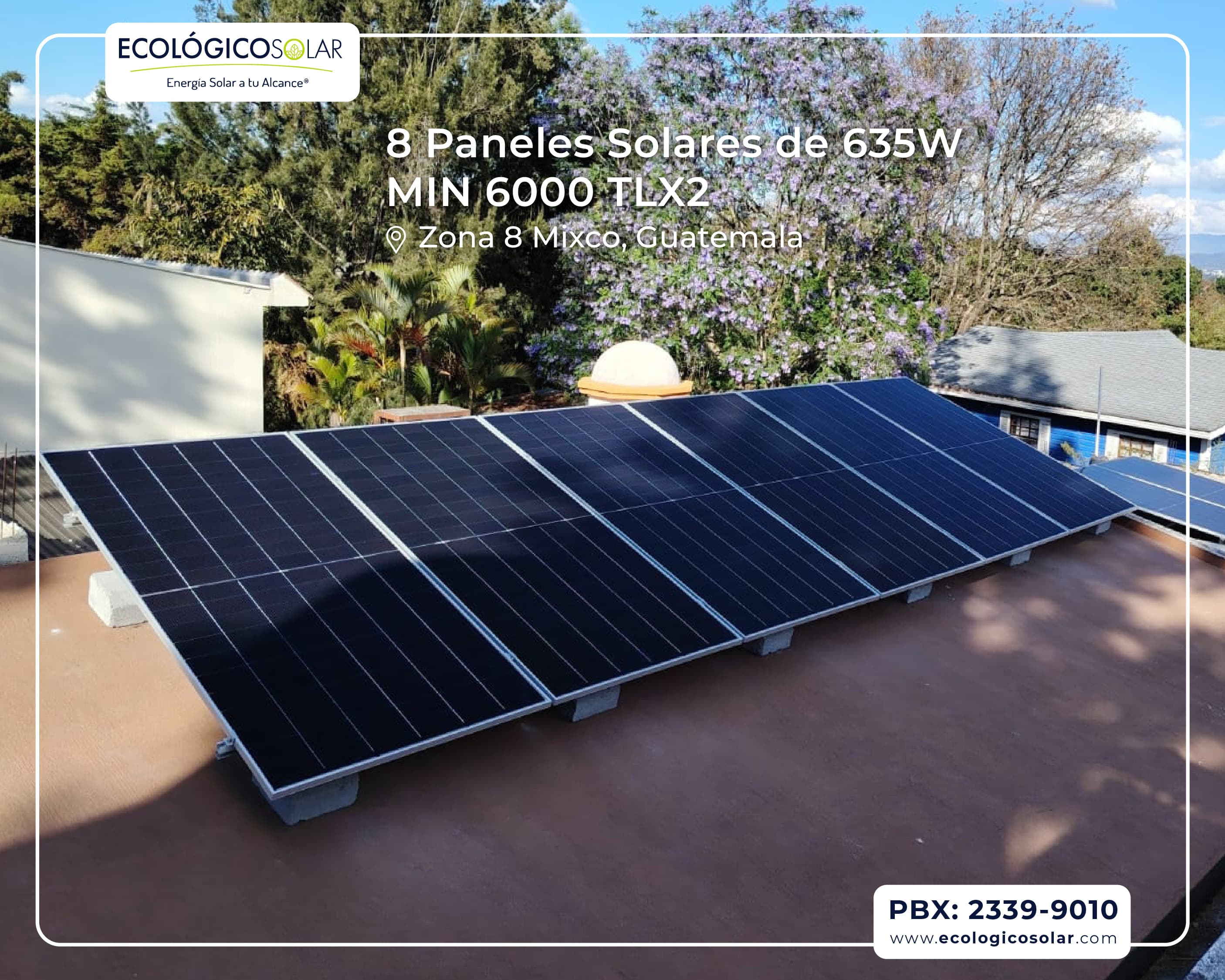 Aplicación Residencial - 8 Paneles Solares 635W - Inversor Growatt MIN 6000TLX2