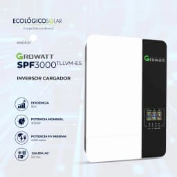  Inversor Cargador SPF LVM 3000 ES Marca Growatt 48v 120V AC 1