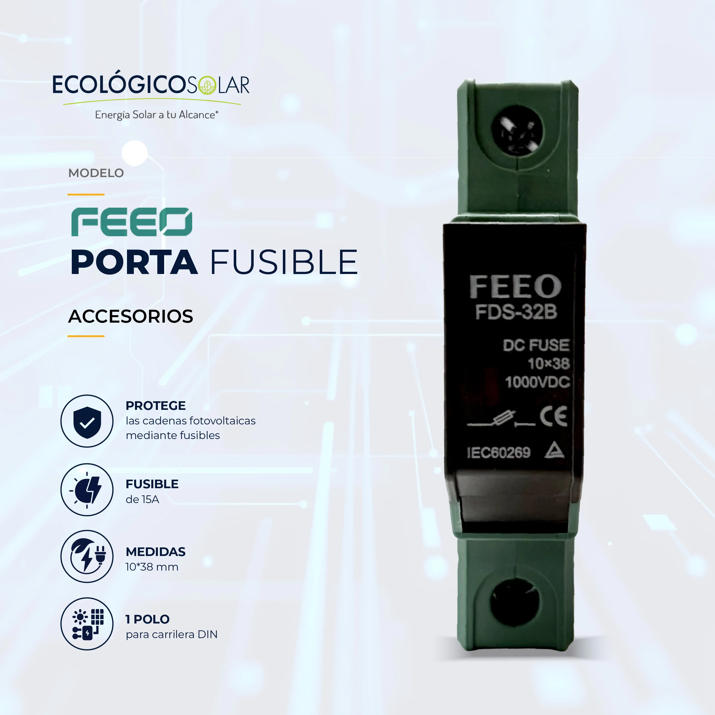  Porta Fusible de 1 Polo