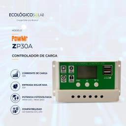Controlador de Carga PWM Modelo Z de 30A 12/24V 1