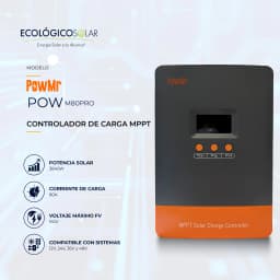 Controlador de Carga MPPT marca POWMR 80A 12/24/48V 1