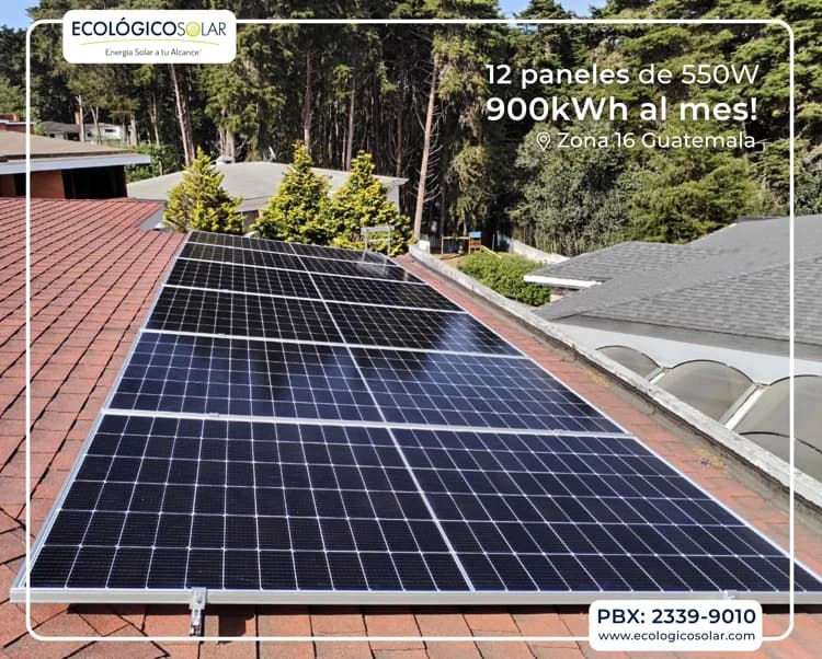 Aplicación Residencial - 12 Paneles Solares de 550W