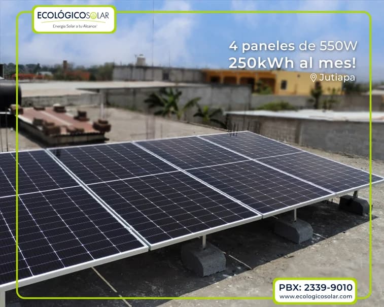 Aplicación Residencial - 4 Paneles Solares de 550W