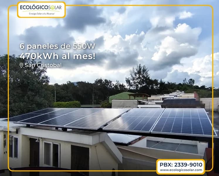 Aplicación Residencial - 6 Paneles Solares de 550W
