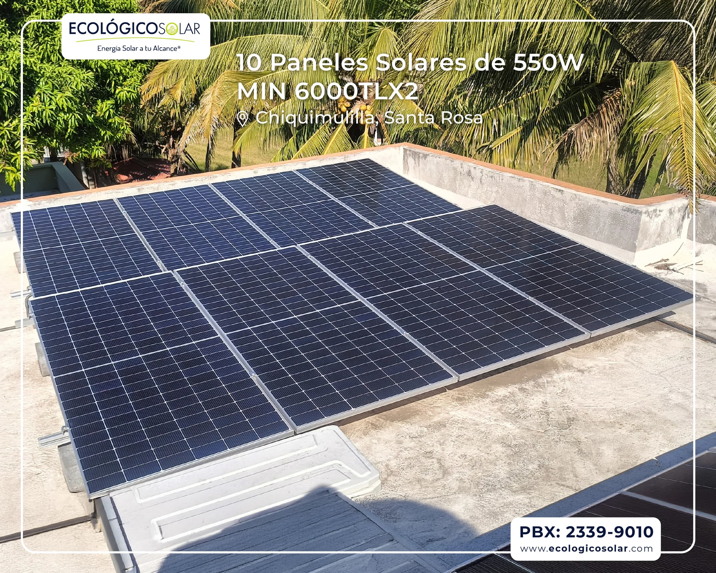 Aplicación Residencial - 10 Paneles Solares de 550W - Inversor Growatt MIN 6000 TL-X2