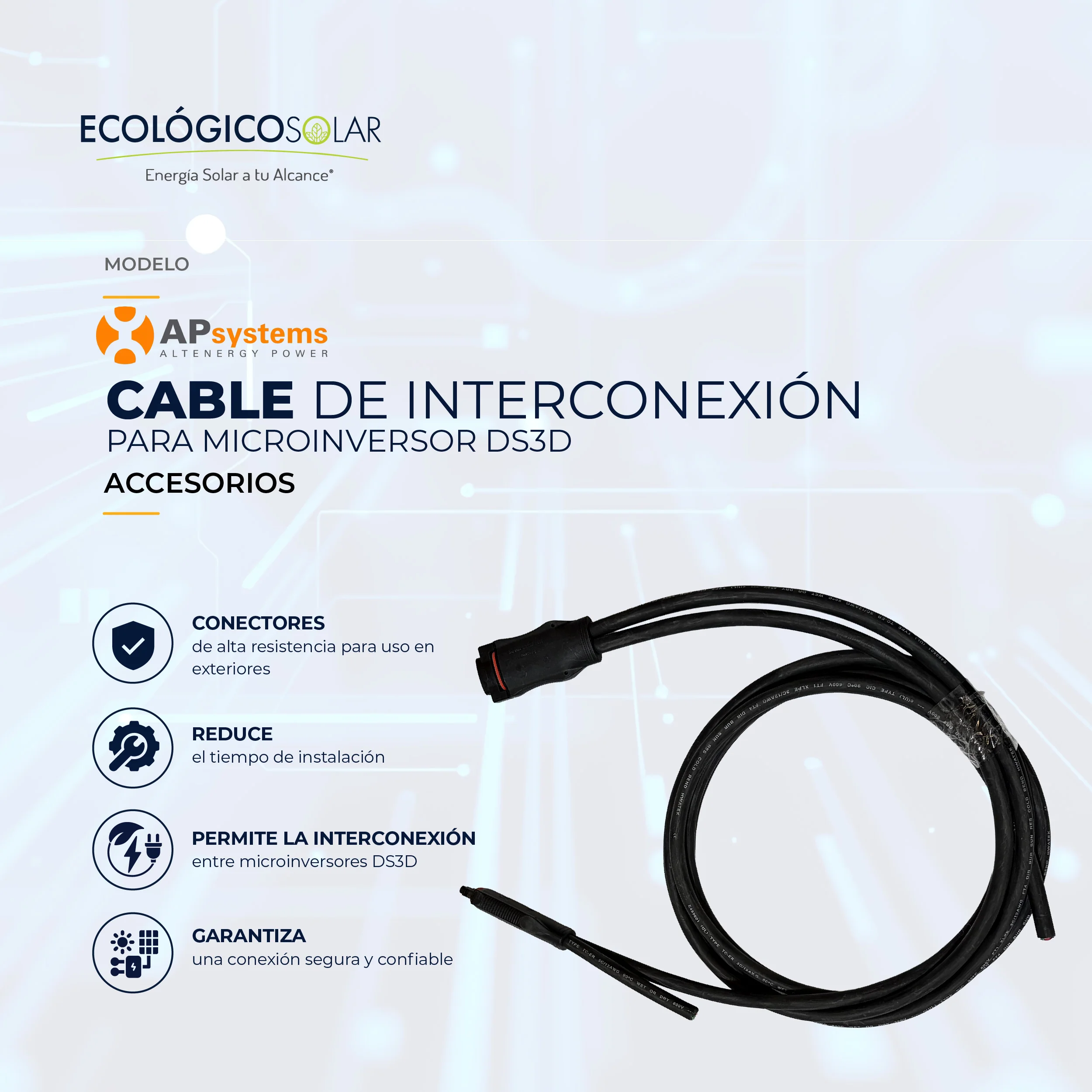 Cable de interconexión micro inversor DS3D