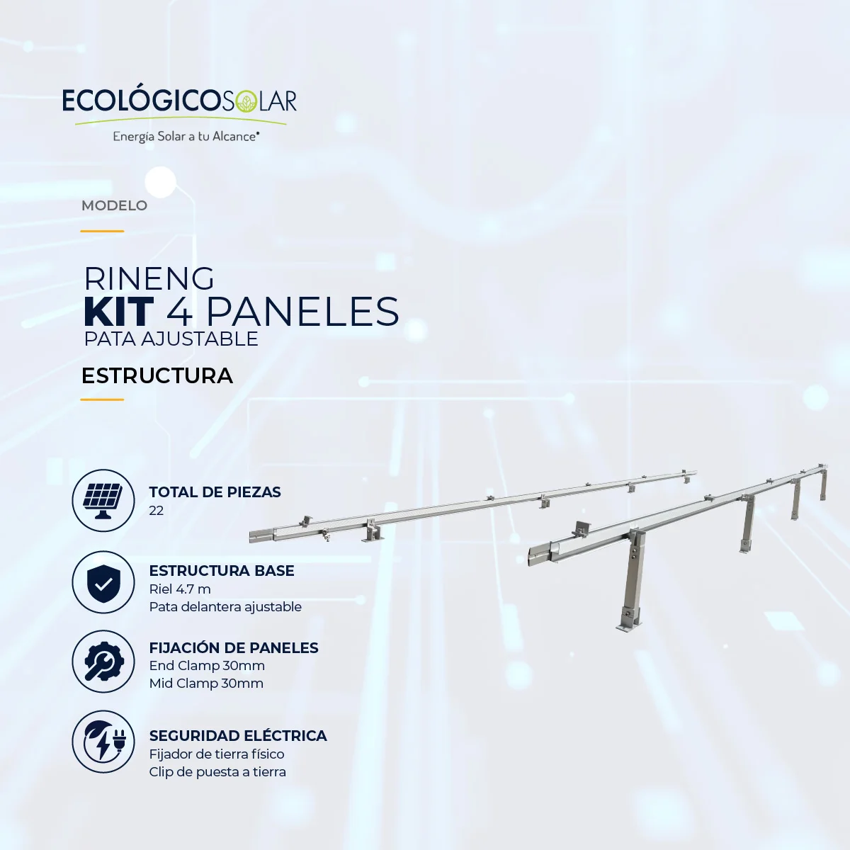 KIT 4 PANELES - PATA AJUSTABLE