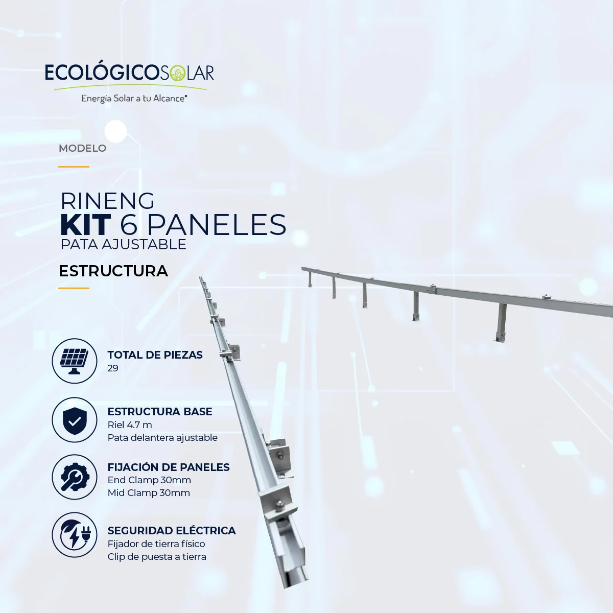 KIT 6 PANELES - PATA AJUSTABLE