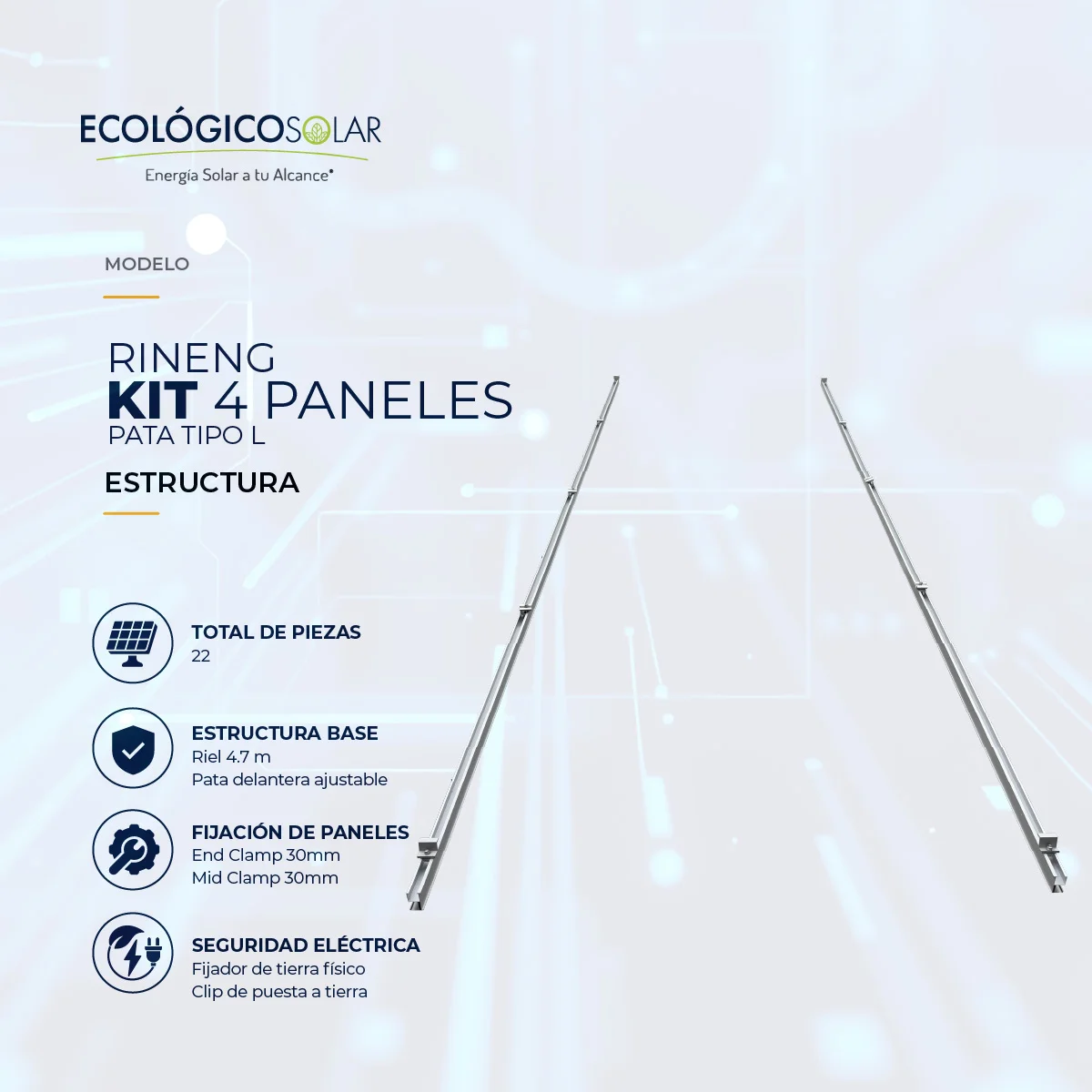 KIT 4 PANELES - PATA TIPO L