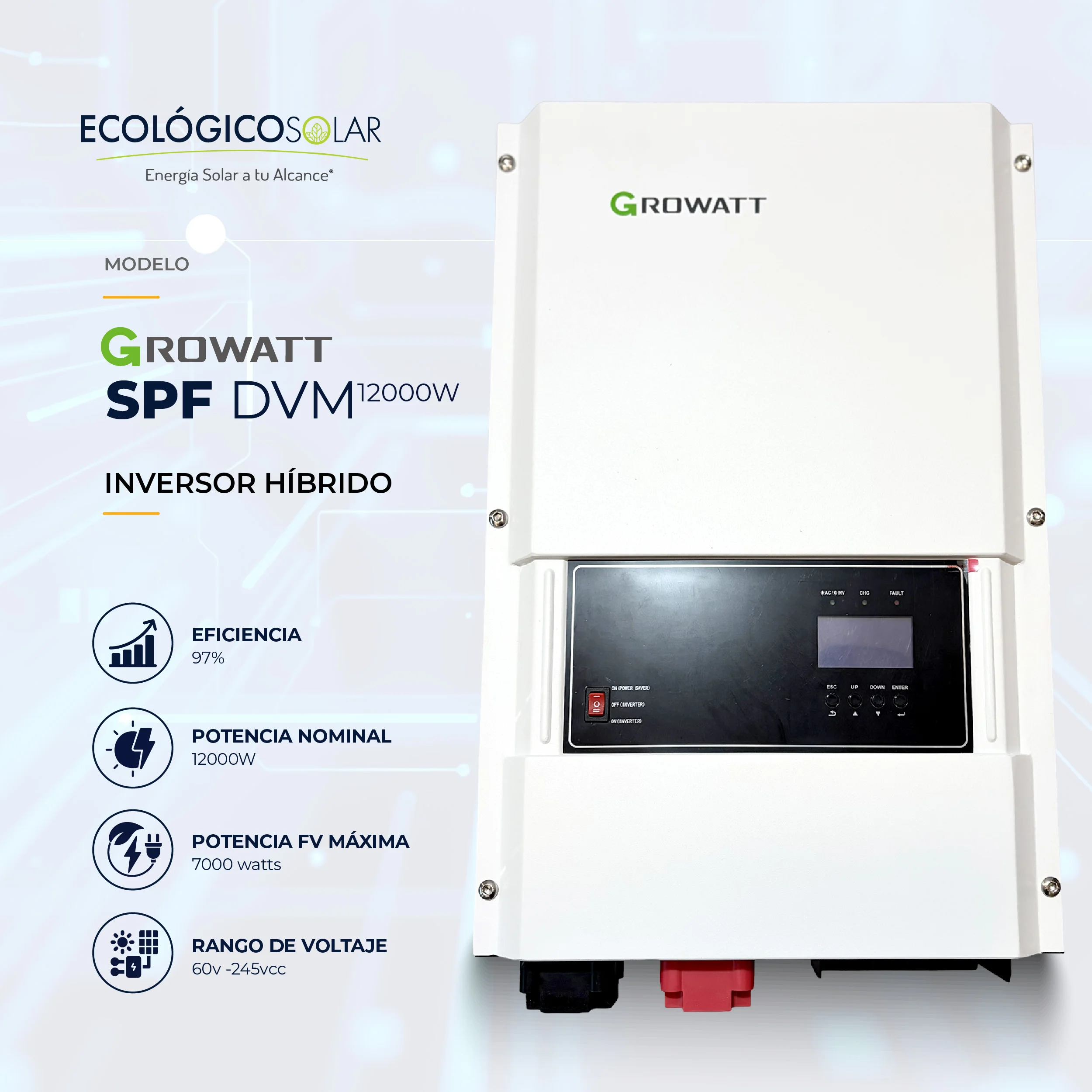 Inversor Cargador SPF 12000T DVM MPV 48V 240V AC