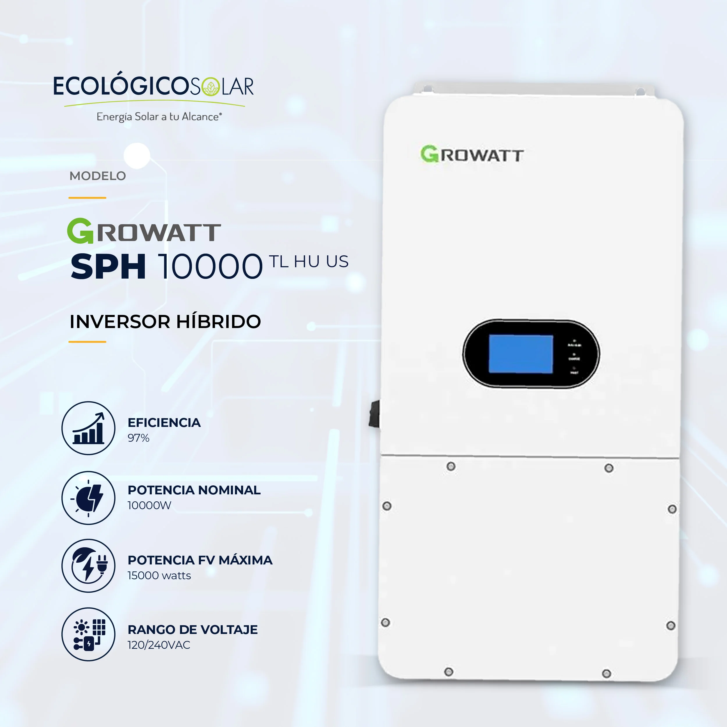 Inversor Híbrido Growatt SPH 10000TL HU US