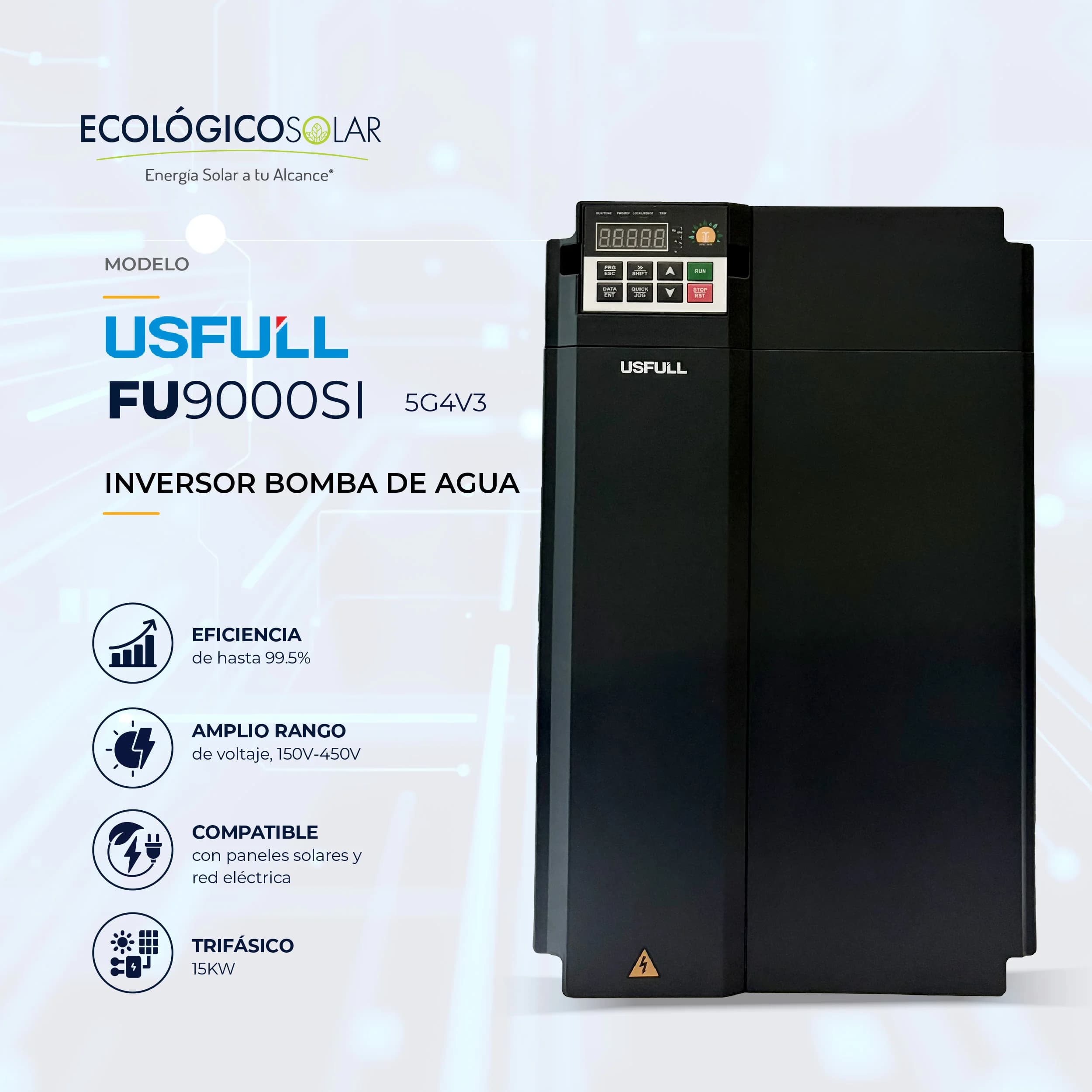 Inversor para bomba de agua USFUL15HP FU9000SI-015G-2 -V3 TRIFASICO