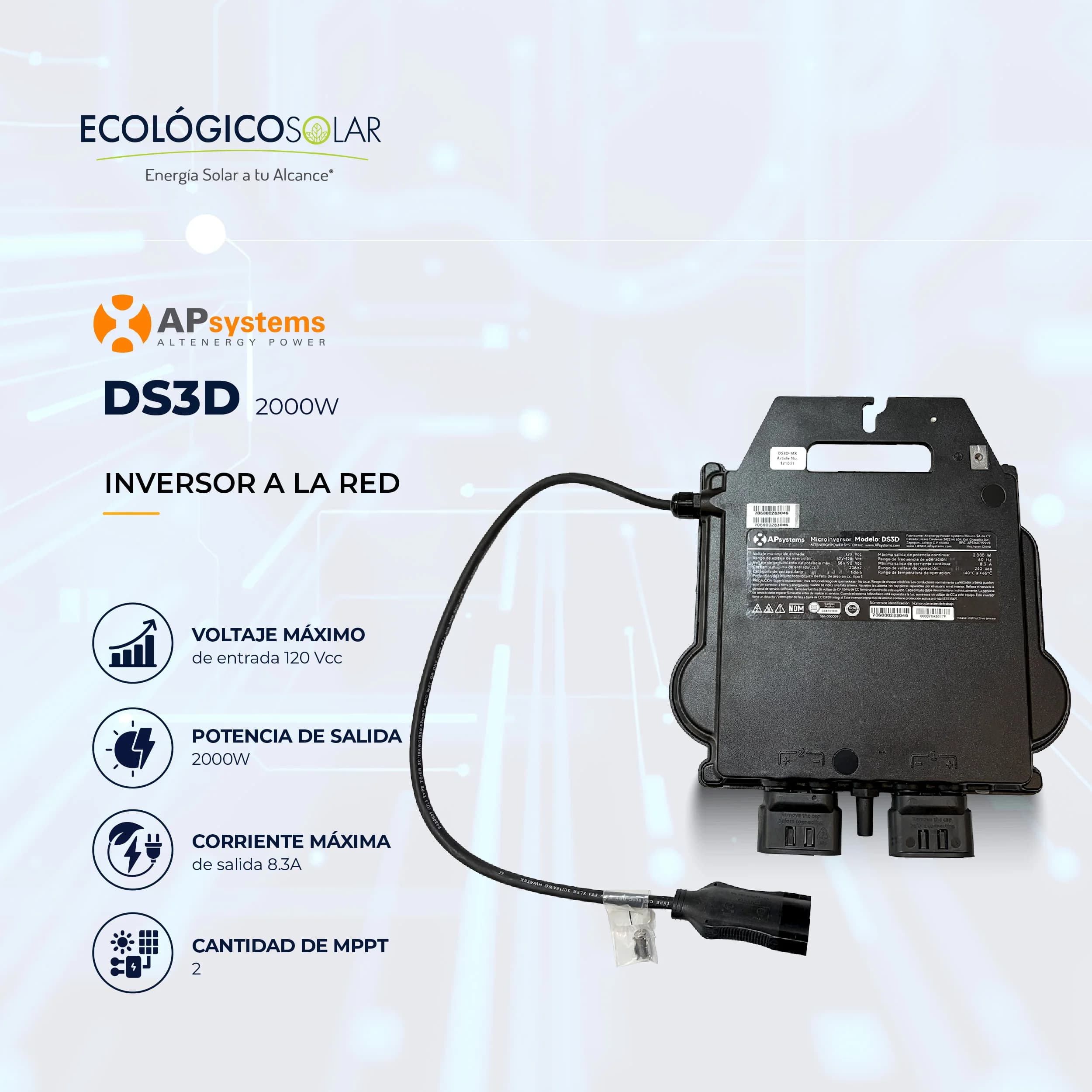Micro Inversor DS3D 2000W 2 MPPT - 220V AC