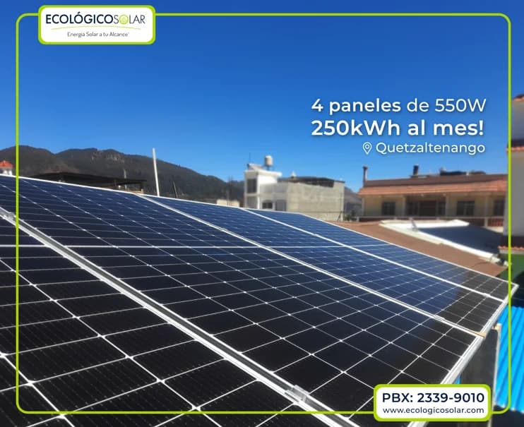 Aplicación Residencial - 4 Paneles Solares de 550W
