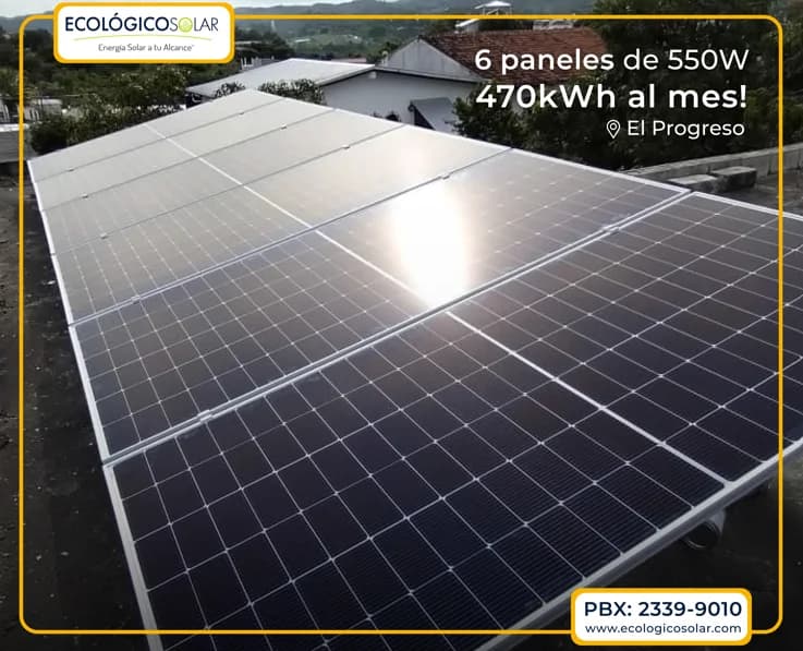 Aplicación Residencial - 6 Paneles Solares de 550W